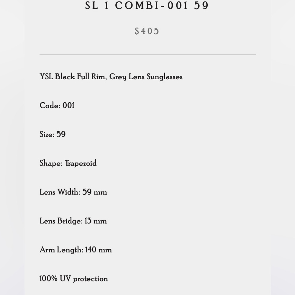 Saint Laurent Black Sunglasses Combi - Picture 6 of 6
